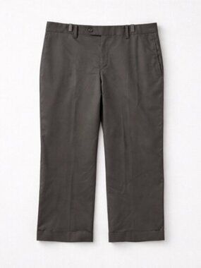 Unbranded Vintage Wool & Cashmere Black Mid Rise Cuffed Flat Front Smart Capris